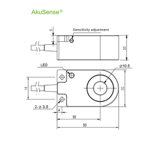 Capteur annulaire inductif AKUSENSE TH10-20NO, diamètre 10,5 mm, cellule photoélectrique haute fréquence, IP67, 2 kHz, sortie NPN/PNP métallique TH10-20NO T - Product Image 3