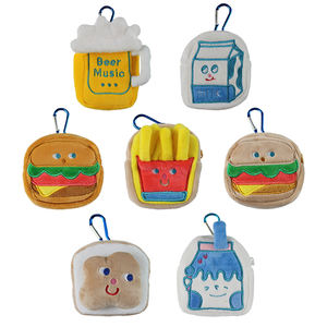Estuche para Auriculares de Peluche con Diseño de Comida Rápida, con Múltiples Bolsillos para Monedas, Llavero, Regalo para Celebraciones - Product Image 5
