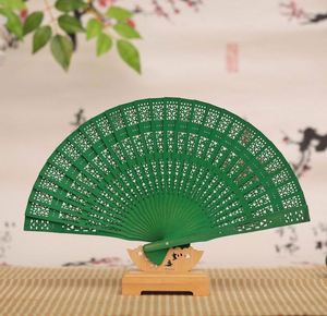 Customized Eco-Friendly Bamboo Folding Hand Fan Classic Style Painted Engraved Wooden Wedding Promotional Party Supplies - Product Image 2