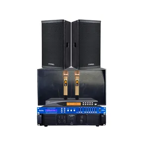 professional club pa speaker system with speaker amplifier and mic