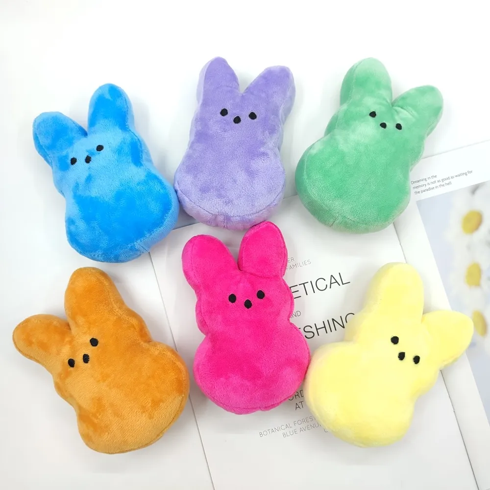 Kawaii 15cm Easter Bunny Peeps Bunny Plush Toys Easter Toys Simulation Stuffed Animal Doll for Kids Soft Pillow Gifts Girl Toy
