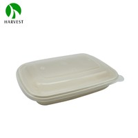 Bol à soupe et salade à emporter en bagasse compostable et biodégradable Custom Harvest CR750 750ml avec couvercle (style moderne)