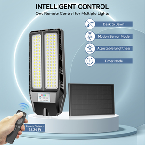 Farola Solar LED, Stock Local en EE. UU., Envío Rápido, 3 <span class=keywords><strong>A</strong></span>ños de Garantí<span class=keywords><strong>a</strong></span>, Alto Brillo, Control Inteligente para Carreteras, Parques y Áreas Rurales - Product Image 5