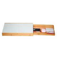 Tableau blanc de bureau en bambou avec boîte de rangement, support de tableau blanc effaçable à sec pour bureau, support de clavier d'ordinateur, meuble