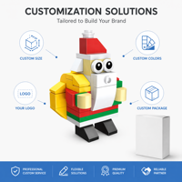 Juegos de Bloques de Construcción Personalizados, Personajes Navideños, Juguetes para Niños, Juguete de Construcción STEM, Ladrillos DIY OEM, Kit de Modelos Navideños, Marca Privada