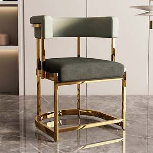Silla de comedor de acero inoxidable dorado moderno, tapicería de terciopelo, asientos elegantes y elegantes para sala de estar de Hotel, Metal - Product Image 4