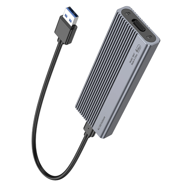 HOCO M.2 SATA SSD Enclosure USB 3.1 Type C 6Gbps External Solid State Enclosure Adapter for 2280/2260/2242/2230 SSD 4TB