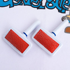 Peigne pour animaux de compagnie avec manche en plastique blanc, peigne à aiguilles à coussin d'air, peigne pour chien, peigne de massage pour chat, fournitures pour animaux de compagnie en gros. - Product Image 5