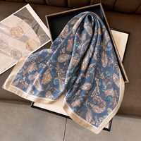 Op maat gemaakte Paisley 100% Mulberry zijden sjaal 110*110cm |   Luxe Jacquard OEM ODM Casual Zuivere Zijden Sjaal Groothandel