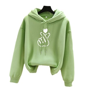 Sweat-shirt à capuche en polaire pour femme, manches longues, imprimé mignon sur la poitrine, printemps, automne, hiver - Product Image 1