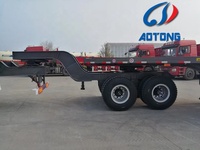 Fabricant chinois Superlink Steel, semi-remorque porte-conteneurs à 3 essieux tandem, 2 remorques, capacité de charge de 30000 kg + 30000 kg, certifiée ISO