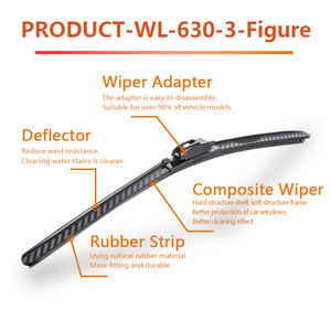 Lâmina de Limpador de Para-brisa de Carro 100% Borracha Natural de 14-28 Polegadas, Multi-funcional, Limpeza Clara, Adaptada para 99% dos Carros - Product Image 4