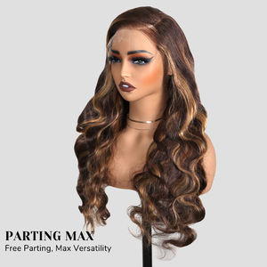 <span class=keywords><strong>4</strong></span>/27 #   Парик из натуральных волос Highlight Body Wave без клея, 7x6, с отбеленными узелками, кружевная передняя часть, свободная линия разделения, универсальная укладка - Product Image 3