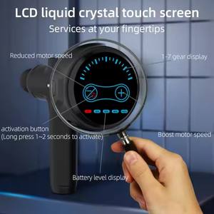 Pistola de masaje de tejido profundo recargable al por mayor masajeador corporal de nuevo diseño pantalla LCD 6 cabezales de masaje control de velocidad miofascial - Product Image 5