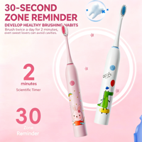 Brosse à dents électrique ultrasonique pour enfants, poils souples, entièrement automatique, portable, mignonne, dessin animé, brosse de nettoyage des dents pour enfants