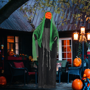 Halloween incandescente parlando spaventoso fantasma di zucca con braccia in movimento a terra palo decorazione della casa stregata Animatronic - Product Image 2