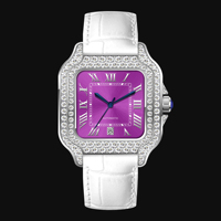 Montre de luxe en acier inoxydable avec diamants sportifs, entièrement sertie, pour hommes et femmes, avec mouvement automatique mécanique et bracelet de 20 mm
