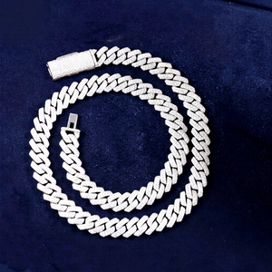 Hot Sale VVS Mossanite Cuban Link <b>Chain</b> for Men 2rows 10mm 12mm Width Hip Hop <b>Necklace</b> Jewelry 925 Solid Silver <b>Chain</b> <b>Necklace</b> - Product Image 1