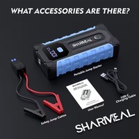 SHARMEAL OEM&ODM Batterie au lithium 6000mAh 2000A, démarreur de voiture, batterie externe, 12v, démarreur de voiture portable pour voiture