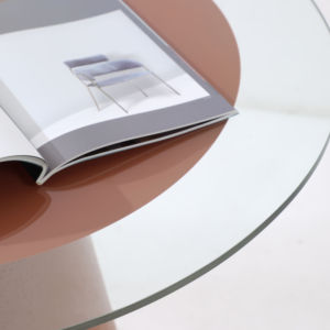 Fábrica al por mayor de muebles de interior de diseño moderno de diámetro de 80cm de 4 plazas marrón redondo de cristal mesa de comedor - Product Image 3