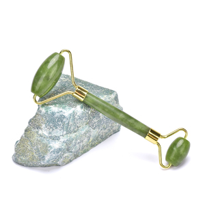 100% Natural crystal gemstone facial massager green jade face roller massage with box - Product Image 1