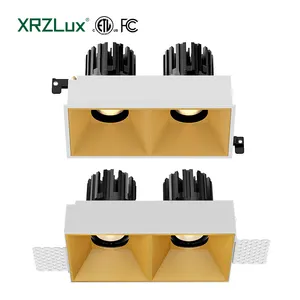 Xrzlux 30W Dubbele Koppen Downlight Verstelbare Hoek Etl Led Cob Downlight Meerdere Anti-Glare Plafondspot Inbouwverlichting