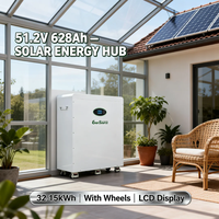 Baterai LiFePO4 32kWh 51.2V 48V 628Ah untuk Sistem Energi Surya Tipe Berdiri Lantai dengan Roda
