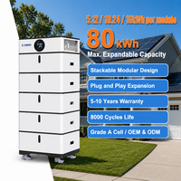 Système solaire modulaire empilable tout-en-un de 16 kWh, prêt à l'emploi, extension jusqu'à 80 kWh, garantie 5 ans, CE IEC62619