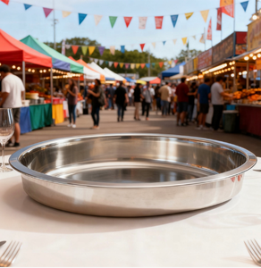 ถาดอาหารสแตนเลสทรงกลม - Product Image 4