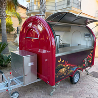 Remorque alimentaire mobile ronde à essieu unique, kiosque de concession personnalisé pour boissons, desserts, café et événements en plein air