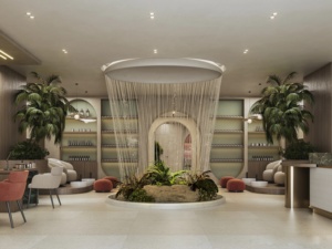 Design d'intérieur et aménagement de boutique de luxe pour un magasin phare de marques de beauté en bois massif et verre - Product Image 3