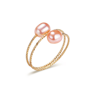 2024 14K Gold Natural Freshwater Pearl <strong>Rings</strong> <strong>Resizable</strong> Classic &amp; Fashionable Inlay Gemstone <strong>Rings</strong> Adjustable Rice Pearl <strong>Ring</strong> - Product Image 1