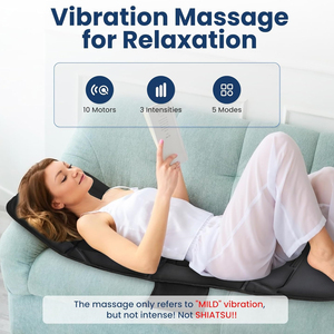 Tapis de <span class=keywords><strong>massage</strong></span> chauffant et vibrant pour le corps entier avec moteurs, modes et arrêt automatique – Cadeau idéal pour les amateurs de <span class=keywords><strong>massage</strong></span> - Product Image 2