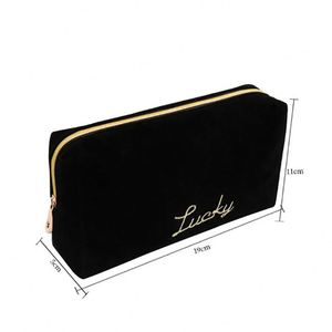 Factory Supplier Popular Trend <b>Black</b> Cotton Zipper Makeup <b>Bag</b> Custom Logo Printed <b>Canvas</b> Cosmetic Makeup <b>Bag</b> - Product Image 5