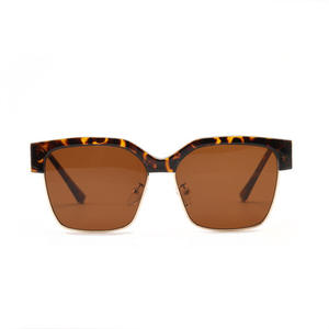 ADE WU STY95159H lunettes de soleil demi-monture à la mode femmes populaire cadre Transparent lunettes de soleil carré <span class=keywords><strong>écaille</strong></span> de tortue nuances UV400 mâle - Product Image 3