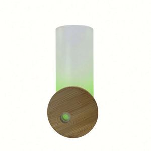 Bouteille d'eau en verre en forme de canette de bière 18 oz, gobelet vierge pour sublimation, gobelet givré 18 oz, bocal Mason avec couvercle en bambou et paille - Product Image 1