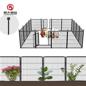 Valla Decorativa Moderna para Perros y Animales, 80*100 cm, 14 Paneles + 2 Puertas, Metal Resistente a la Oxidación, Negro-Plateado, Recubrimiento en Polvo Ecológico - Product Image 1