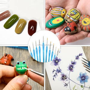 Ensemble de pinceaux ronds professionnels Artecho, 10 tailles, pour <span class=keywords><strong>d</strong></span>étails artistiques, manche bleu acrylique - Product Image 6