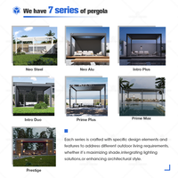 Pergola bioclimatique motorisée en aluminium à design moderne, auvent, gazebo, toit, auvent motorisé, imperméable, pour patio extérieur, jardin, terrasse