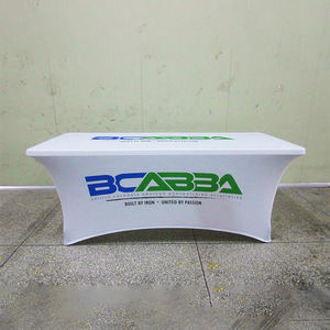 הדפסה מותאמת אישית 4ft 6ft 8ft מכסה שולחן מתיחה מצויד מסחר לוגו מוקלט - Product Image 5