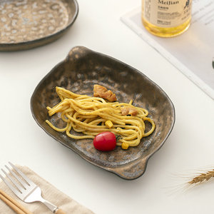 จานเซรามิกทำมือทรงไม่สมมาตร ดีไซน์ย้อนยุค สำหรับงานปาร์ตี้ ภาชนะตกแต่ง - Product Image 2