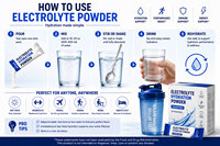 Rainwoo Poudre d'hydratation électrolytique sans sucre à la créatine en sachets OEM, mélange de boisson faible en calories