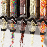 Distributeur de nourriture mural XL à gravité pour céréales, grains, riz, café en grains et noix en vrac