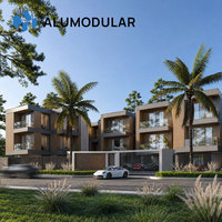 Maßgefertigte Aluminium-Modulvilla Vorgefertigte Stahlkonstruktion mit Privatbadezimmer Aluminiumverkleidung Schlüsselfertig für Resort-Projekte