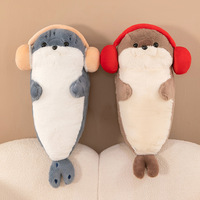 Peluche phoque ultra-douce avec écouteurs intégrés, coussin de sommeil mignon à câliner, poupée phoque pour le sommeil, rembourrage en polyester et coton PP, vente en gros