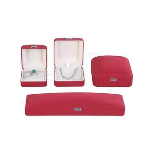 Red Luxury Customizable One-stop Shopping Velvet Gift Jewelry Display Box Luxury for Women Jewellery <b>Ring</b> Necklace Box Packaging - Product Image 4
