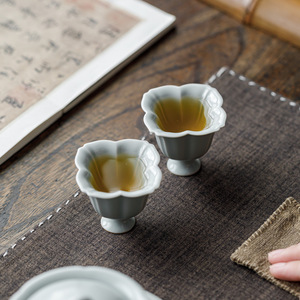 Guanlan Sky Blue Ru Kiln Ceramic <b>Tea</b> Cup Porcelain Stemless Small Cup For Kung Fu <b>Tea</b> <b>Set</b> - Product Image 4