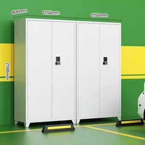 Armoire de rangement d'outils d'atelier à 4 portes, casier métallique robuste avec serrure à <span class=keywords><strong>code</strong></span>, assemblé, étanche, résistant à la rouille, étagères réglables - Product Image 2