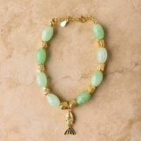 Pulseras de Piedras Naturales Rojas Hechas a Mano al por Mayor para Verano con Abalorios y Dije de Pez Dorado Ajustable para Mujer