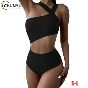 Women's Cut Out One Piece Swimsuits High Waist Bikini Sets One Shoulder Casual Backless Bathing Suits Comfy Sexy Swimwear